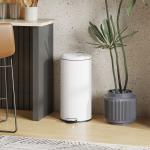 Balde de Lixo para Cozinha 30L com Pedal Tampa com Fechamento Suave e Cubo Amovível 36x30x63,5 cm Creme