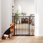 Barreira de Segurança para Cães Extensível para Escadas e Portas 75 - 95 cm com 1 Extensão e 10 cm Altura 76 cm Preto
