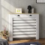 Cobertura para Radiador com Gavetas Cobertura para Radiador de MDF para Sala de Estar Dormitório Corredor 111x19x95,5 cm Branco