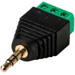Ficha Jack 3,5mm Macho Stereo c/ 3 Terminais Parafuso