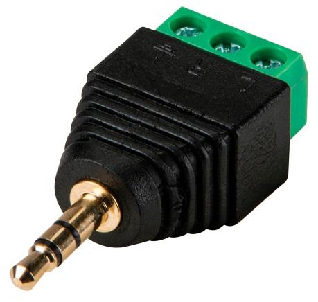 Ficha Jack 3,5mm Macho Stereo c/ 3 Terminais Parafuso