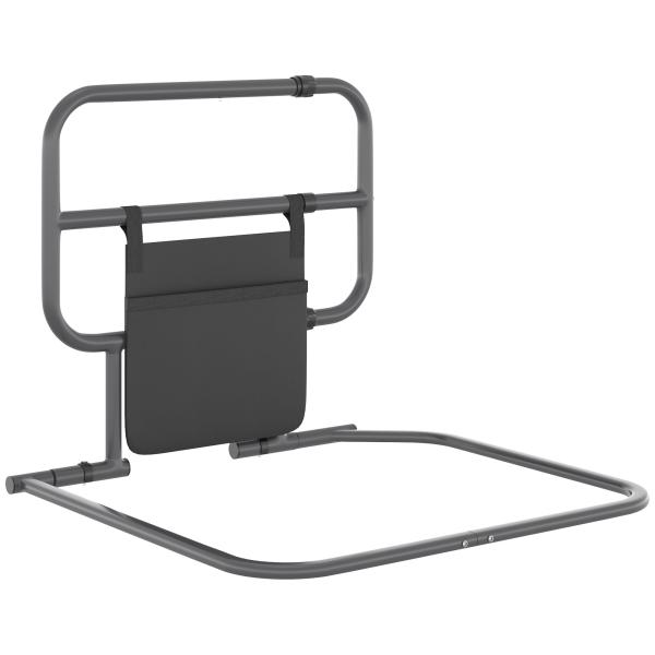 Grade para Cama Adulto Guarda de Segurança para Cama Dobrável com Bolso de Armazenamento 61x66x55 cm Cinza
