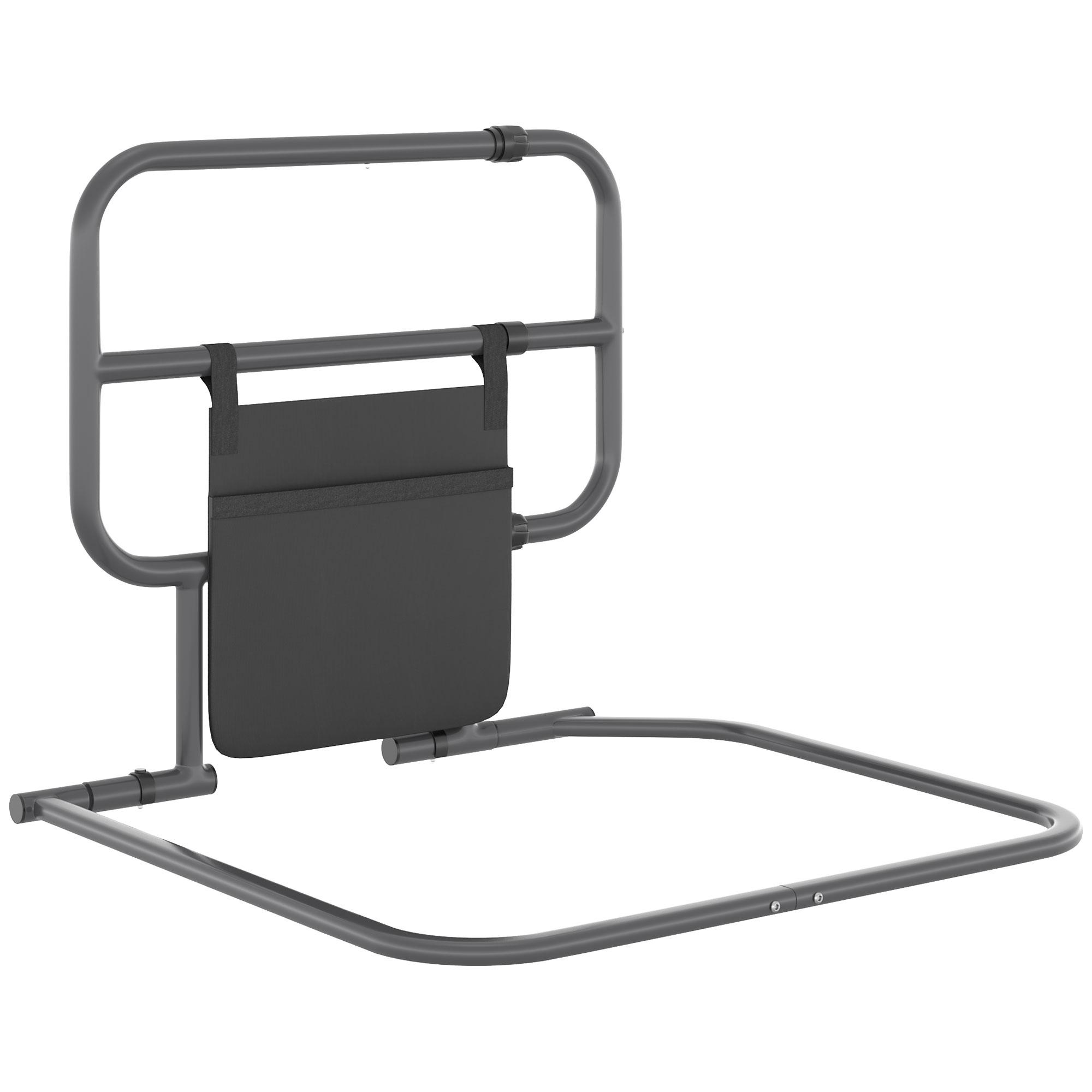Grade para Cama Adulto Guarda de Segurança para Cama Dobrável com Bolso de Armazenamento 61x66x55 cm Cinza