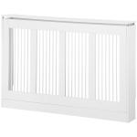 Cobertura para Radiador em MDF com Ripas e Prateleira para Sala e Quarto 120x18x84 cm Branco
