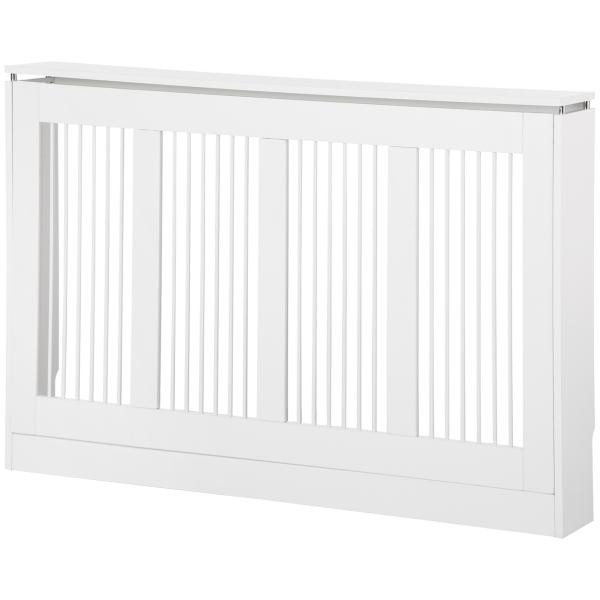Cobertura para Radiador em MDF com Ripas e Prateleira para Sala e Quarto 120x18x84 cm Branco