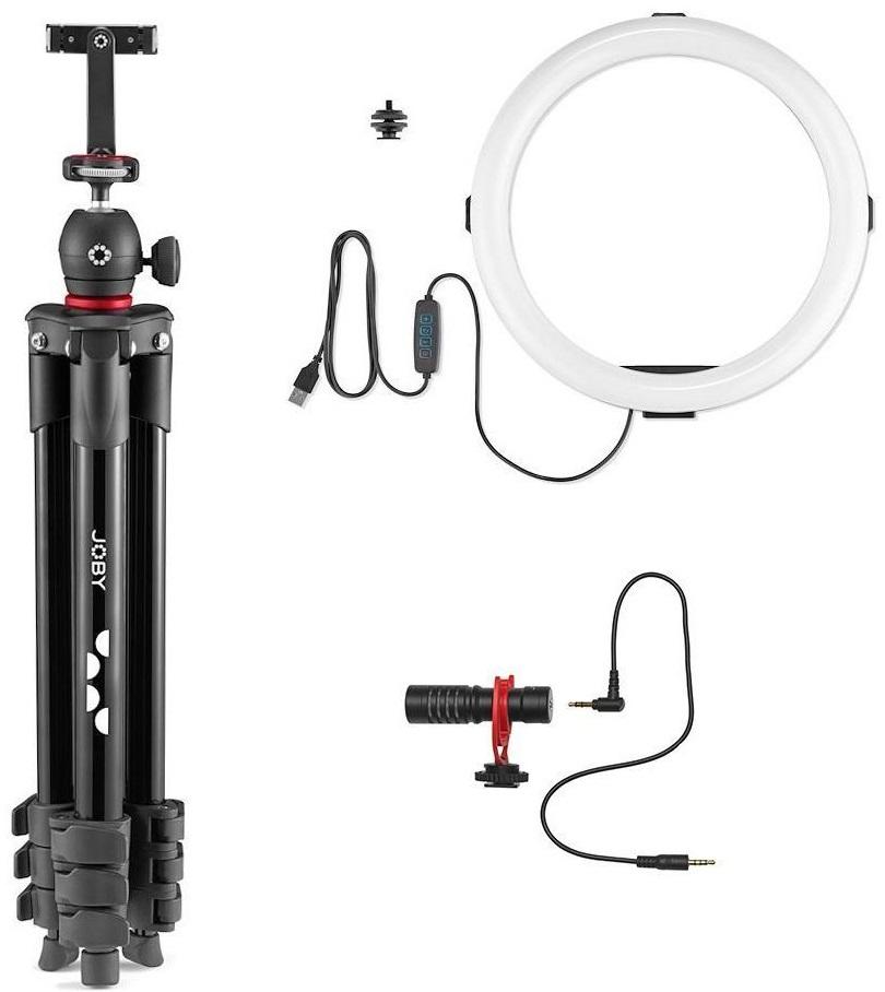 Tripé Compacto + Ring Light + Microfone - JOBY