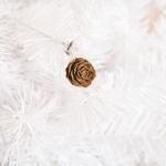 Árvore de Natal Artificial 180cm com 930 Ramos de PVC 48 Decorações Incluidas Decoração de Natal Ø105x180cm Branco