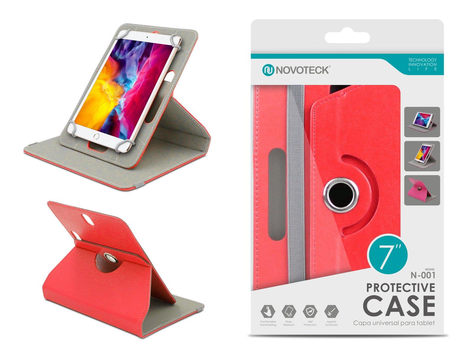 Capa Protetora Universal Vermelho para Tablet de 7'' - N-001 - Confortável, Resistente a Quedas e com Suporte Ajustável