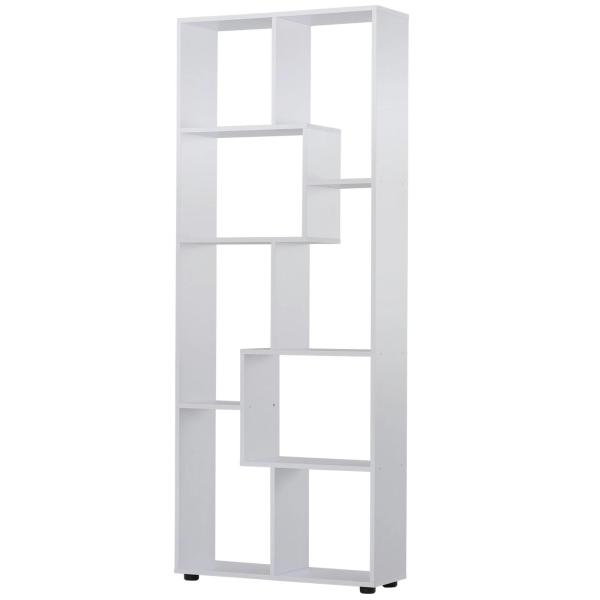 Estante Vertical Multifuncional com 8 Prateleiras Largas 70x24x178cm Branco