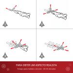 Árvore de Natal Artificial 150cm com 680 Ramos de PVC 48 Decorações Incluidas Decoração de Natal Φ85x150cm Branco