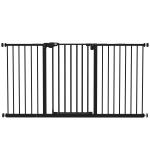 Barreira de Segurança Extensível para Portas e Escadas com Fechamento Automático e Sistema de Duplo Bloqueio 74 - 147,5x76,2 cm Preto