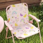 Conjunto de Mesa e Cadeiras para Crianças de Jardim com Cadeiras Dobráveis Chapéu de Sol Ajustável e Desenho de Raposas Rosa