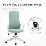 Cadeira de Escritório Ergonómica com Altura Ajustável Função de Inclinação e Encosto Alto 62x56x110 - 119,5 cm Verde