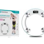 Balança Eletrônica Digital Novoteck JC-014 – Capacidade 180kg, Precisão 100g, Display LCD, Design Ultrafino, Vidro Temperado