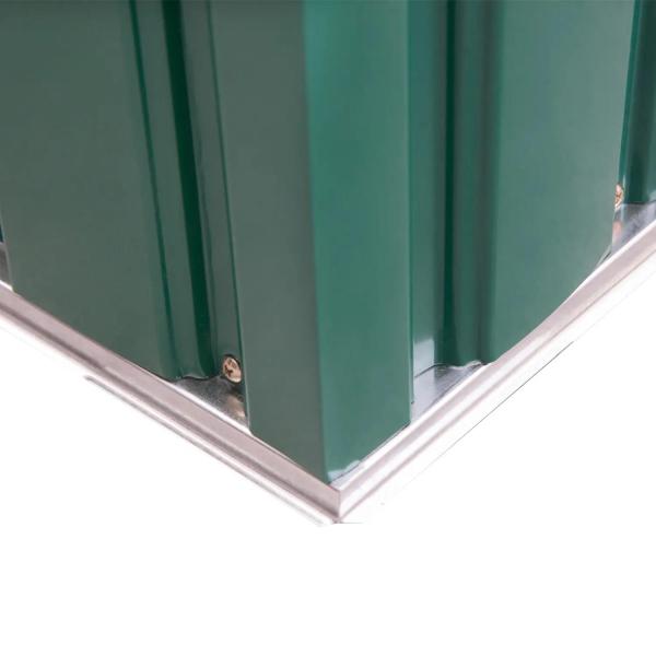 Abrigo de Jardim 213x130x185cm Abrigo de Jardim Metálico de Exterior com 2 Portas Deslizantes e 4 Janelas Verde