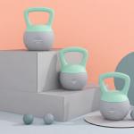 Kettlebell de 8 kg Pesa Russa Preenchida de Areia Metálica e Alça Antiderrapante para Treino em Casa Ginásio 19x19x28 cm Cinzento