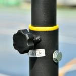 Tabela de Basquetebol para Exterior com Altura Ajustável 206 - 260 cm Rodas e Base Recarregável Preto