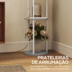Candeeiro de Pé com Prateleiras 3 Temperaturas de Cor Controlo Remoto e Casquilho E27 Ø29x158 cm Cinzento