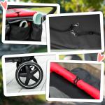 Carrinho para Cães Dobrável com Janelas de Malha Cinto de Segurança e Bolsos de Armazenamento 112x65x100 cm Vermelho