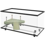 Aquário para Tartarugas 50 L com Plataforma, Rampa e Termómetro 60x30x32 cm Transparente