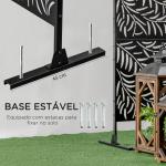 Biombo de 3 Peças Separador de Ambiente com Desenho em Ramos Biombo para Exterior 122x45x198 cm Preto