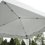 Tenda Dobrável Tenda com Desenho Pop Up para Jardim Campismo Festas Eventos Aço e Oxford 297x297x250 cm Branco