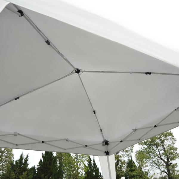Tenda Dobrável Tenda com Desenho Pop Up para Jardim Campismo Festas Eventos Aço e Oxford 297x297x250 cm Branco