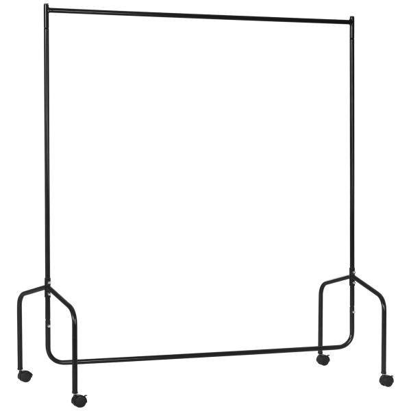 Charriot com Rodas 150x60x170 cm Organizador de Roupas com Rodas para Dormitório Entrada Corredor Preto