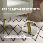Poltrona Sala de Estar Individual em Borrego com Apoio para a Cabeça e Pés de Metal 71x65x90 cm Creme