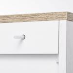 Aparador para Sala de Estar Móvel Buffet com 3 Portas e Prateleiras Ajustáveis 90x30x90 cm Branco e Madeira