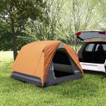 Tenda de Campismo para 2 - 3 Pessoas Dobrável com Bolsa de Transporte 200x200x135 cm Laranja e Cinza
