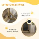 Barreira de Segurança para Cães Extensível de 2 Painéis e Pés de Apoio Triangular 112 - 159x44x70 cm Madeira