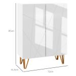 Móvel Sapateira de Entrada Armário Sapateira com Prateleiras Ajustáveis para 15 - 20 Pares de Sapatos 72x31,5x95 cm Branco