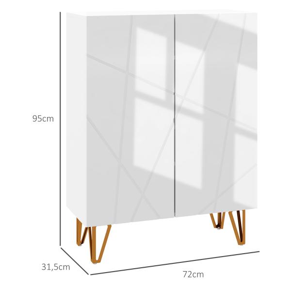 Móvel Sapateira de Entrada Armário Sapateira com Prateleiras Ajustáveis para 15 - 20 Pares de Sapatos 72x31,5x95 cm Branco