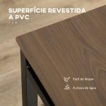 Conjunto de Mesa e Cadeiras de Refeição Mesa de Cozinha Retangular com 4 Cadeiras Estilo Moderno Castanho Escuro e Preto