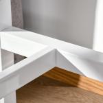 Mesa de Bar Mesa Alta com Bancada de Efeito Marmorizado e Pés de Metal Estilo Moderna para Cozinha Bistro Cafeteria 120x40x100cm Branco