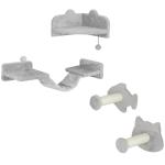 Conjunto de Prateleiras de Escalada para Gatos de 4 Peças com 2 Postes de Sisal e Plataforma para Saltar Cinzento