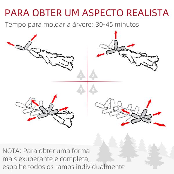 Árvore de Natal 225 cm Árvore de Natal Artificial com 980 Ramos e Suporte de Metal Árvore de Natal para Interior Verde