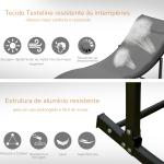 Conjunto 2 Espreguiçadeiras Ergonômicas Dobráveis em Forma de S com Estrutura de Alumínio Textilene para Piscina Pátio Jardim e Varanda 165x61x63cm Cinza