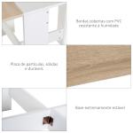Mesa Sala de Jantar Dobrável Mesa Auxiliar de Cozinha com Laterais Dobráveis Desenho Moderno 103x76x73,5 cm Madeira e Branco