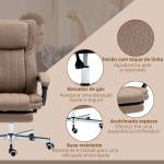 Cadeira de Escritório com 6 Pontos de Massagem com Vibração Reclinável com Altura Ajustável 65x61x101 - 113 cm Marrom