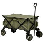 Carrinho Dobrável de com Rodas com Guiador Bancada Dobrável 5 Bolsas de Armazenamento 108x55x93cm Verde Escuro