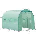 Cobertura de Estufa com 6 Janelas e Porta para Jardim Anti - UV PE 300x200x200 cm Verde