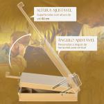 Cavalete de Mesa Ajustável em Madeira de Faia com 5 Compartimentos Prancha de Desenho e Esboços Dobrável 27x41,5x42,5 - 74,5 cm Madeira