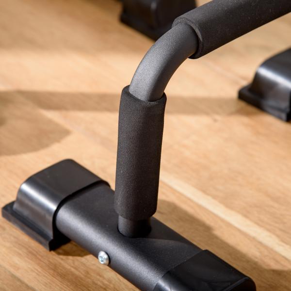 Barras Paralelas em Aço com Base Antiderrapante e Pegas Acolchoadas para Treino de Fitness 36x25x20 cm Preto