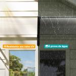 Marquise para Portas e Janelas 195x75cm Marquise com Proteção para Sol e Chuva com Painéis de Policarbonato Transparente