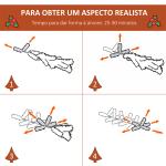 Árvore de Natal Artificial 180cm com 678 Ramas 53 Pinhas e 53 Frutinhas Folhas de PVC PE Base Dobrável e Suporte Metálico Decoração de Natal para Interiores Verde