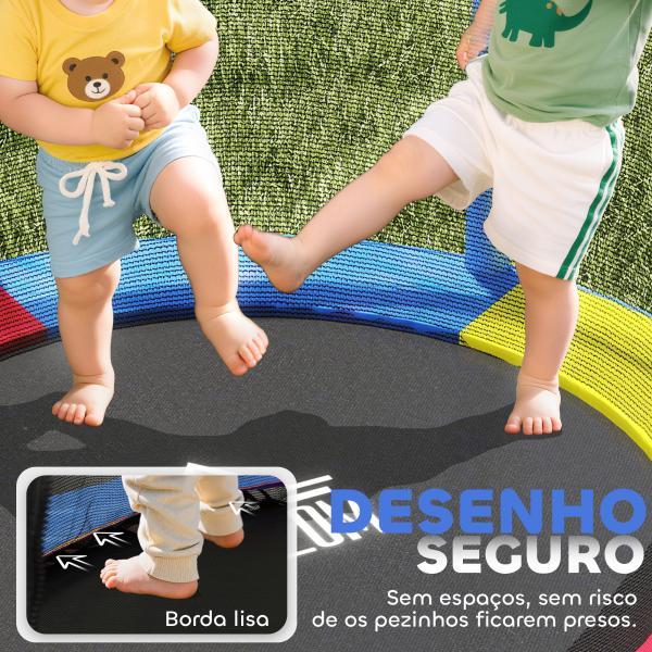 Trampolim Infantil Ø140x190 cm Trampolim para Crianças de 3 - 6 Anos com Rede de Segurança Carga 45 kg para Interior Azul