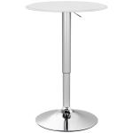 Mesa de Bar com Altura Ajustável Giratória 360° com Base Redonda Mesa Alta Moderna para Cozinha Ø63x67 - 93 cm Branco