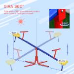 Balanço giratória 360º para crianças acima de 3 anos com base de 4 hastes, postes de parada e alças de fácil aderência Jardim Pátio 182x77x43 cm Multicolor